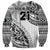 Custom Fiji Rugby Sweatshirt Kaiviti Fijian Tribal World Cup White - Wonder Print Shop