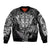 New Zealand Rugby Bomber Jacket Silver Fern All Black Mix Ta Moko White Style LT9 - Wonder Print Shop