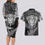 New Zealand Rugby Couples Matching Long Sleeve Bodycon Dress and Hawaiian Shirt Silver Fern All Black Mix Ta Moko White Style LT9 - Wonder Print Shop