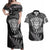 New Zealand Rugby Couples Matching Off Shoulder Maxi Dress and Hawaiian Shirt Silver Fern All Black Mix Ta Moko White Style LT9 - Wonder Print Shop