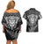 New Zealand Rugby Couples Matching Off Shoulder Short Dress and Hawaiian Shirt Silver Fern All Black Mix Ta Moko White Style LT9 - Wonder Print Shop