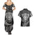 New Zealand Rugby Couples Matching Summer Maxi Dress and Hawaiian Shirt Silver Fern All Black Mix Ta Moko White Style LT9 - Wonder Print Shop