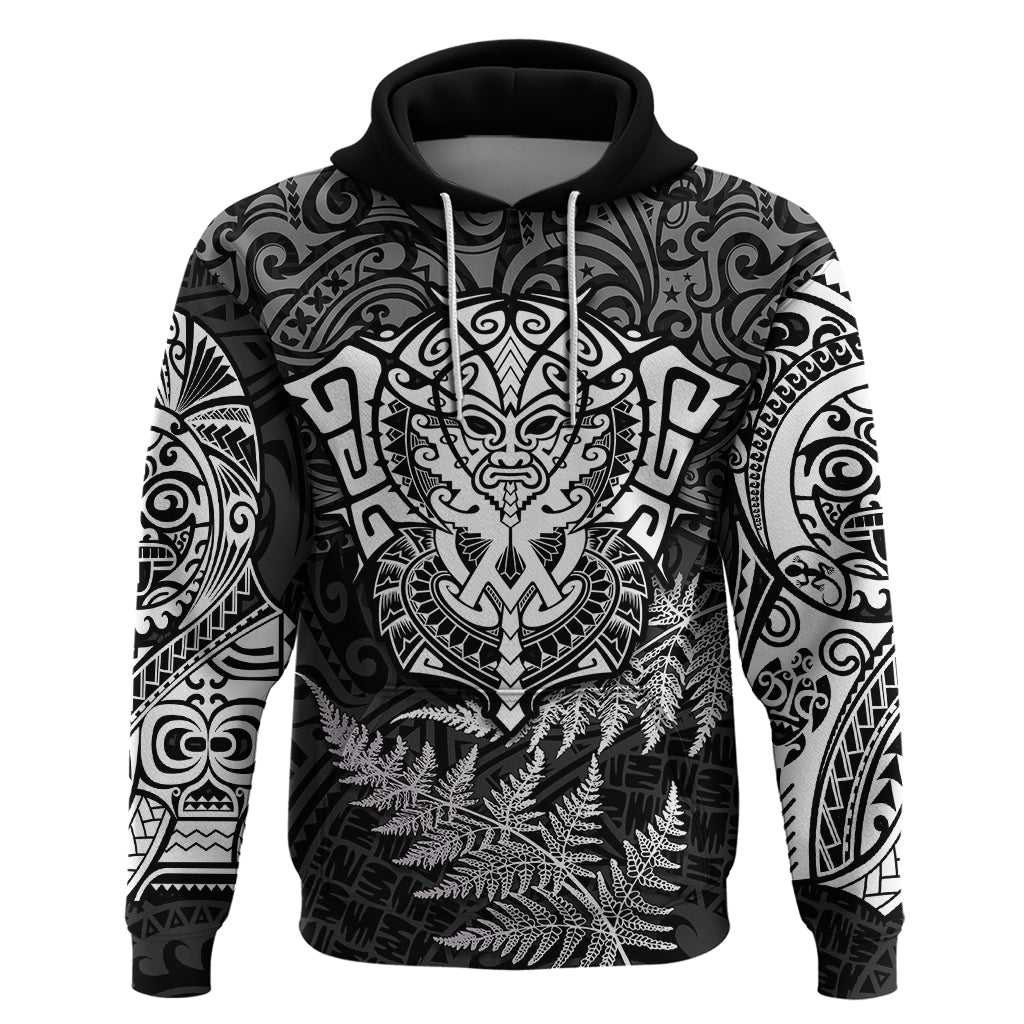 New Zealand Rugby Hoodie Silver Fern All Black Mix Ta Moko White Style - Wonder Print Shop