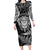 New Zealand Rugby Long Sleeve Bodycon Dress Silver Fern All Black Mix Ta Moko White Style - Wonder Print Shop