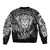 New Zealand Rugby Sleeve Zip Bomber Jacket Silver Fern All Black Mix Ta Moko White Style - Wonder Print Shop