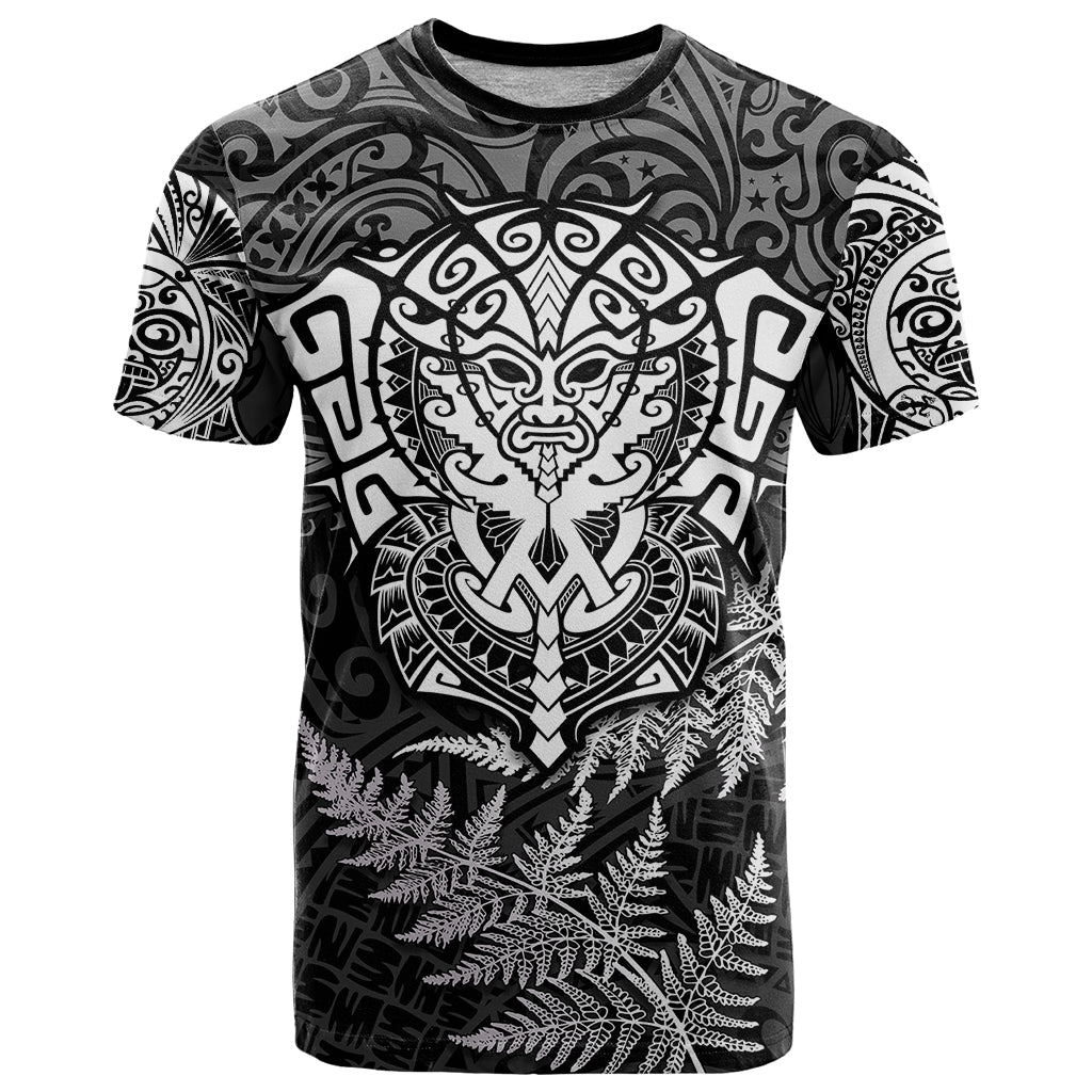 New Zealand Rugby T Shirt Silver Fern All Black Mix Ta Moko White Style - Wonder Print Shop