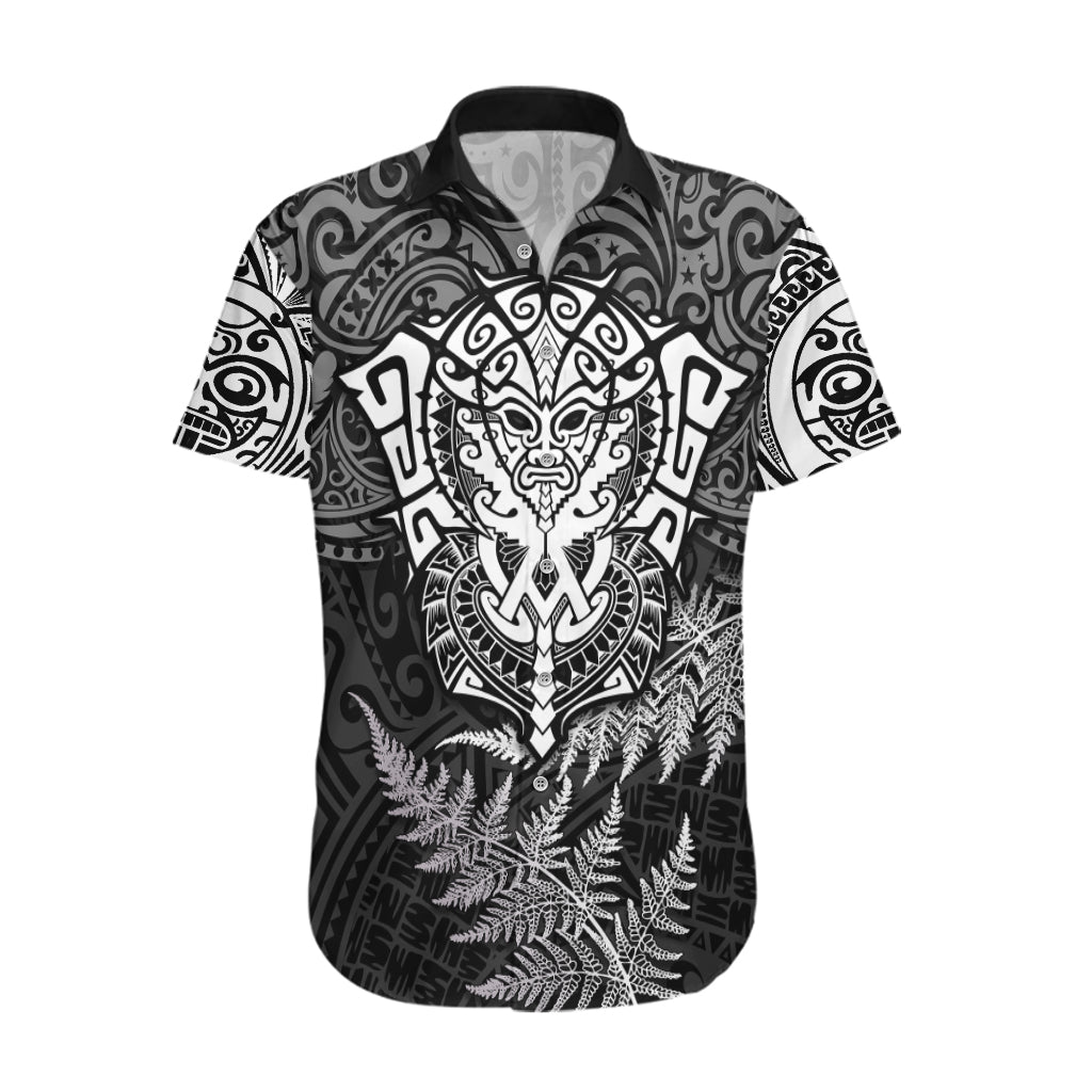 Personalised New Zealand Rugby Hawaiian Shirt Silver Fern All Black Mix Ta Moko White Style - Wonder Print Shop