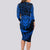 New Zealand Rugby Long Sleeve Bodycon Dress Silver Fern All Black Mix Ta Moko Blue Style - Wonder Print Shop