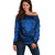 New Zealand Rugby Off Shoulder Sweater Silver Fern All Black Mix Ta Moko Blue Style - Wonder Print Shop