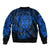 New Zealand Rugby Sleeve Zip Bomber Jacket Silver Fern All Black Mix Ta Moko Blue Style - Wonder Print Shop