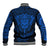 Personalised New Zealand Rugby Baseball Jacket Silver Fern All Black Mix Ta Moko Blue Style LT9 - Wonder Print Shop