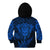 Personalised New Zealand Rugby Kid Hoodie Silver Fern All Black Mix Ta Moko Blue Style - Wonder Print Shop