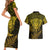 New Zealand Rugby Couples Matching Short Sleeve Bodycon Dress and Hawaiian Shirt Silver Fern All Black Mix Ta Moko Gold Style LT9 - Wonder Print Shop