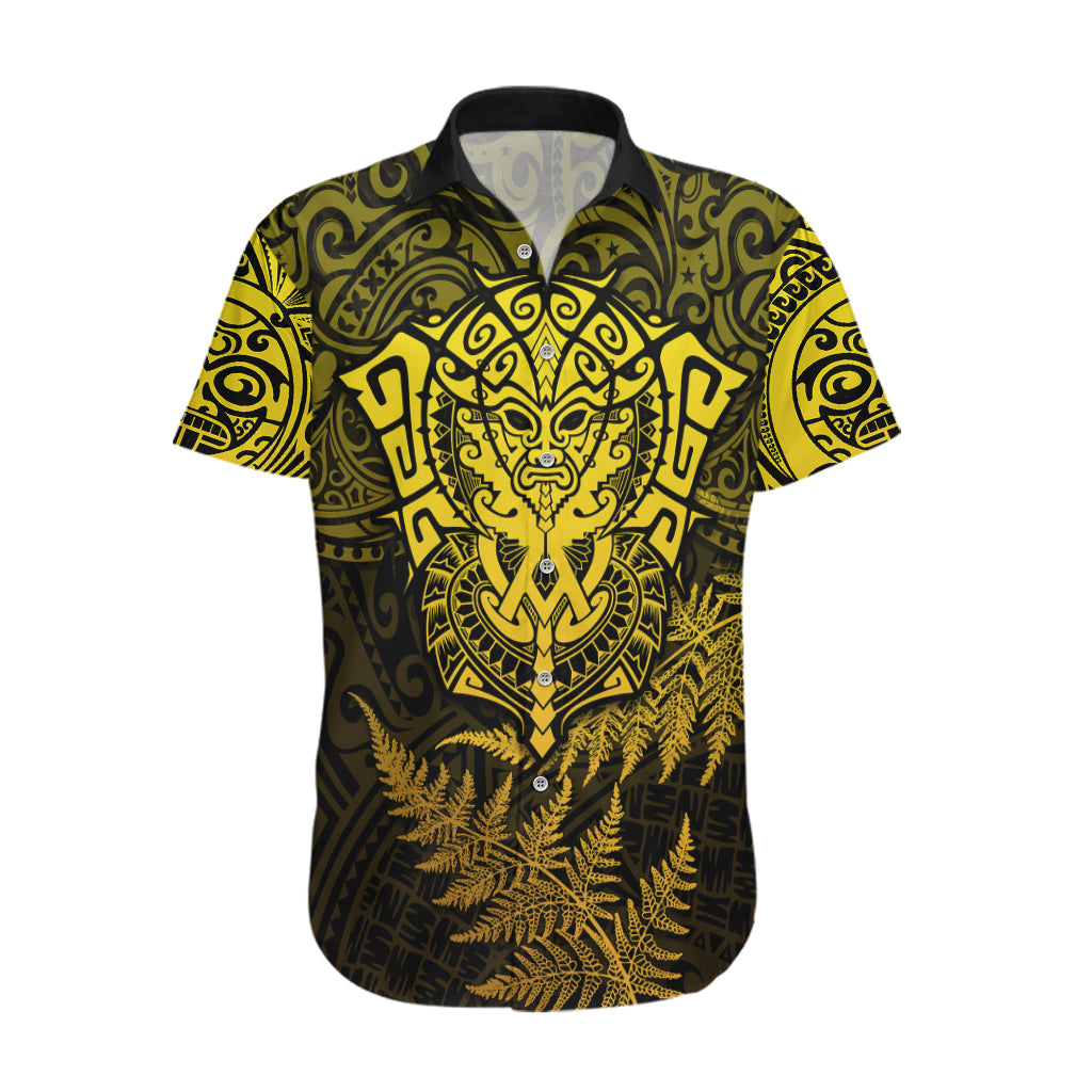 New Zealand Rugby Hawaiian Shirt Silver Fern All Black Mix Ta Moko Gold Style - Wonder Print Shop