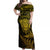 New Zealand Rugby Off Shoulder Maxi Dress Silver Fern All Black Mix Ta Moko Gold Style - Wonder Print Shop