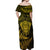 New Zealand Rugby Off Shoulder Maxi Dress Silver Fern All Black Mix Ta Moko Gold Style - Wonder Print Shop