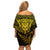 New Zealand Rugby Off Shoulder Short Dress Silver Fern All Black Mix Ta Moko Gold Style - Wonder Print Shop