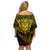 New Zealand Rugby Off Shoulder Short Dress Silver Fern All Black Mix Ta Moko Gold Style - Wonder Print Shop