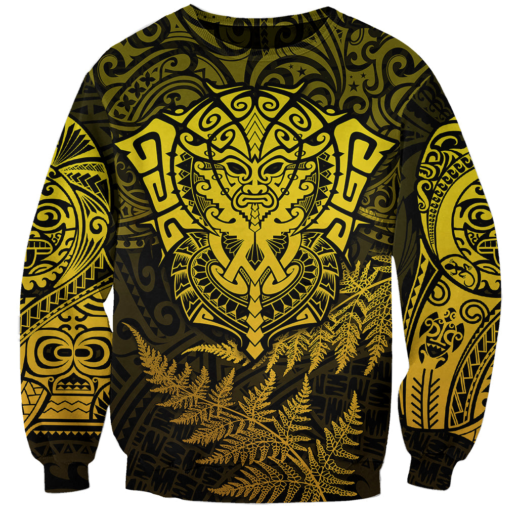 New Zealand Rugby Sweatshirt Silver Fern All Black Mix Ta Moko Gold Style - Wonder Print Shop