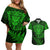 New Zealand Rugby Couples Matching Off Shoulder Short Dress and Hawaiian Shirt Silver Fern All Black Mix Ta Moko Green Style LT9 - Wonder Print Shop