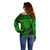 New Zealand Rugby Off Shoulder Sweater Silver Fern All Black Mix Ta Moko Green Style - Wonder Print Shop