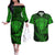 New Zealand Rugby Couples Matching Off The Shoulder Long Sleeve Dress and Hawaiian Shirt Silver Fern All Black Mix Ta Moko Green Style LT9 - Wonder Print Shop