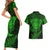 New Zealand Rugby Couples Matching Short Sleeve Bodycon Dress and Hawaiian Shirt Silver Fern All Black Mix Ta Moko Green Style LT9 - Wonder Print Shop