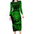 New Zealand Rugby Long Sleeve Bodycon Dress Silver Fern All Black Mix Ta Moko Green Style - Wonder Print Shop