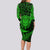 New Zealand Rugby Long Sleeve Bodycon Dress Silver Fern All Black Mix Ta Moko Green Style - Wonder Print Shop