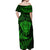 New Zealand Rugby Off Shoulder Maxi Dress Silver Fern All Black Mix Ta Moko Green Style - Wonder Print Shop