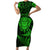 New Zealand Rugby Short Sleeve Bodycon Dress Silver Fern All Black Mix Ta Moko Green Style - Wonder Print Shop