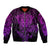 New Zealand Rugby Bomber Jacket Silver Fern All Black Mix Ta Moko Purple Style LT9 - Wonder Print Shop