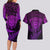 New Zealand Rugby Couples Matching Long Sleeve Bodycon Dress and Hawaiian Shirt Silver Fern All Black Mix Ta Moko Purple Style LT9 - Wonder Print Shop