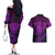 New Zealand Rugby Couples Matching Off The Shoulder Long Sleeve Dress and Hawaiian Shirt Silver Fern All Black Mix Ta Moko Purple Style LT9 - Wonder Print Shop