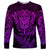 New Zealand Rugby Long Sleeve Shirt Silver Fern All Black Mix Ta Moko Purple Style - Wonder Print Shop