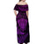 New Zealand Rugby Off Shoulder Maxi Dress Silver Fern All Black Mix Ta Moko Purple Style - Wonder Print Shop