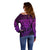 New Zealand Rugby Off Shoulder Sweater Silver Fern All Black Mix Ta Moko Purple Style - Wonder Print Shop