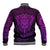 Personalised New Zealand Rugby Baseball Jacket Silver Fern All Black Mix Ta Moko Purple Style LT9 - Wonder Print Shop