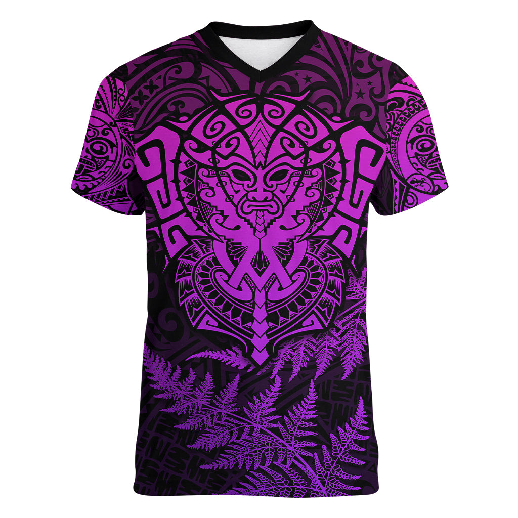 personalised-new-zealand-rugby-women-v-neck-t-shirt-silver-fern-all-black-mix-ta-moko-purple-style