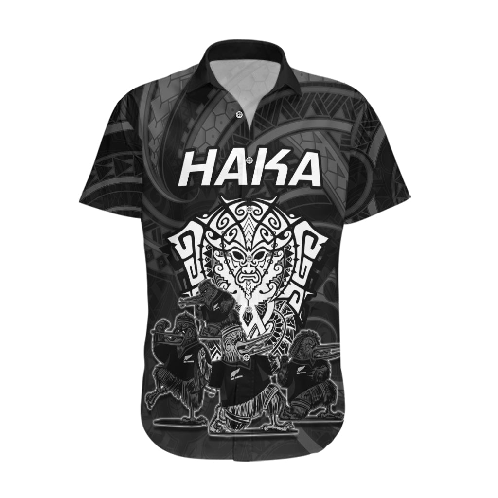 Personalised New Zealand Rugby Hawaiian Shirt Aotearoa Ka Mate Haka All Black Mix Ta Moko White Style - Wonder Print Shop