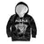 Personalised New Zealand Rugby Kid Hoodie Aotearoa Ka Mate Haka All Black Mix Ta Moko White Style - Wonder Print Shop