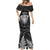 Personalised New Zealand Rugby Mermaid Dress Aotearoa Ka Mate Haka All Black Mix Ta Moko White Style - Wonder Print Shop