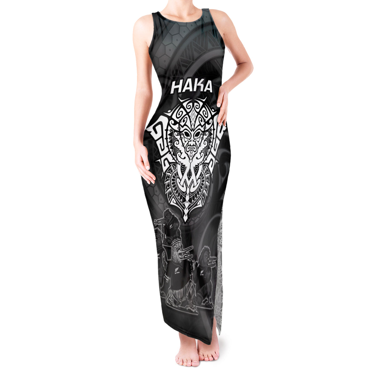 personalised-new-zealand-rugby-tank-maxi-dress-aotearoa-ka-mate-haka-all-black-mix-ta-moko-white-style