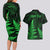 Personalised New Zealand Rugby Couples Matching Long Sleeve Bodycon Dress and Hawaiian Shirt Aotearoa Ka Mate Haka All Black Mix Ta Moko Green Style LT9 - Wonder Print Shop