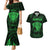 Personalised New Zealand Rugby Couples Matching Mermaid Dress and Hawaiian Shirt Aotearoa Ka Mate Haka All Black Mix Ta Moko Green Style LT9 - Wonder Print Shop