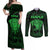 Personalised New Zealand Rugby Couples Matching Off Shoulder Maxi Dress and Long Sleeve Button Shirts Aotearoa Ka Mate Haka All Black Mix Ta Moko Green Style LT9 - Wonder Print Shop