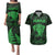 Personalised New Zealand Rugby Couples Matching Puletasi Dress and Hawaiian Shirt Aotearoa Ka Mate Haka All Black Mix Ta Moko Green Style LT9 - Wonder Print Shop