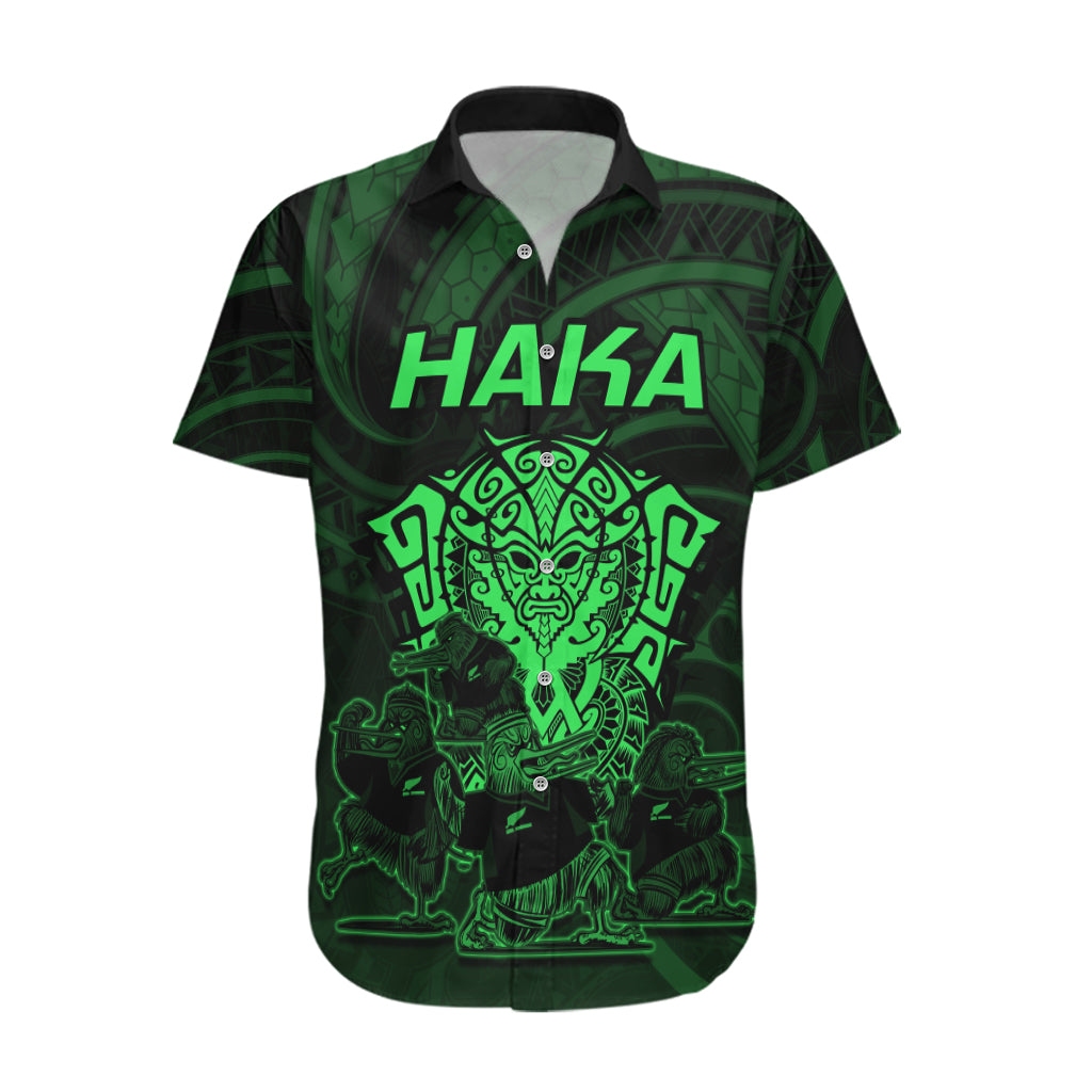 Personalised New Zealand Rugby Hawaiian Shirt Aotearoa Ka Mate Haka All Black Mix Ta Moko Green Style - Wonder Print Shop