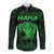 Personalised New Zealand Rugby Long Sleeve Button Shirt Aotearoa Ka Mate Haka All Black Mix Ta Moko Green Style - Wonder Print Shop