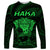 Personalised New Zealand Rugby Long Sleeve Shirt Aotearoa Ka Mate Haka All Black Mix Ta Moko Green Style - Wonder Print Shop